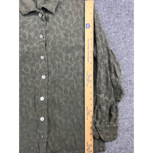 Bryn Walker Blouse Women's S Green Leaf Design Long Sleeve Button Up Collar USA - Picture 6 of 10